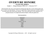 Overture Honore Orchestra sheet music cover